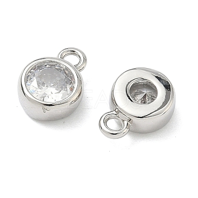 Brass with Clear Cubic Zirconia Pendants KK-I476-12P-1