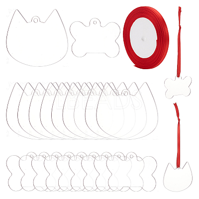 20Pcs Blank Acrylic Pendants DIY-WR0003-40-1