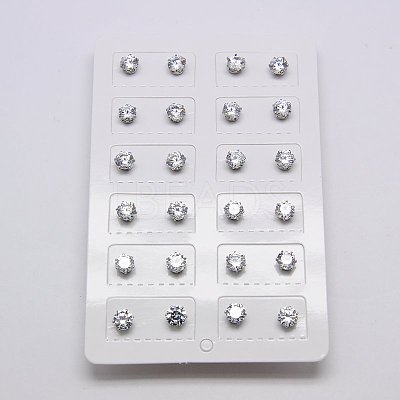 Cubic Zirconia Ear Studs X-STAS-E051-3C-1
