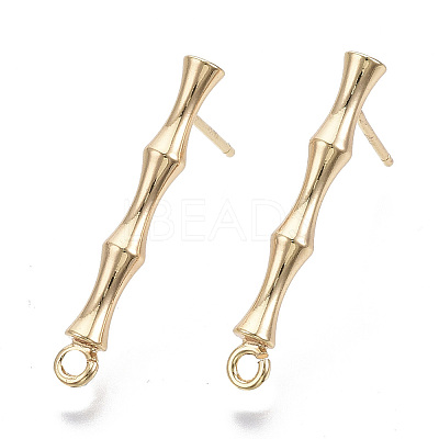 Brass Stud Earring Findings X-KK-N230-08G-NF-1