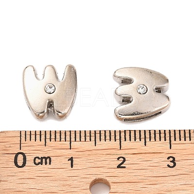 Letter Slider Beads for Watch Band Bracelet Making LS-ALRI-O012-W-NR-1