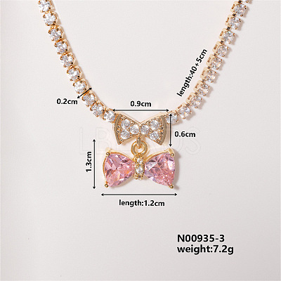 Colorful Sparkling Heart-shaped Necklace with Exquisite Fashionable Style FI4728-3-1