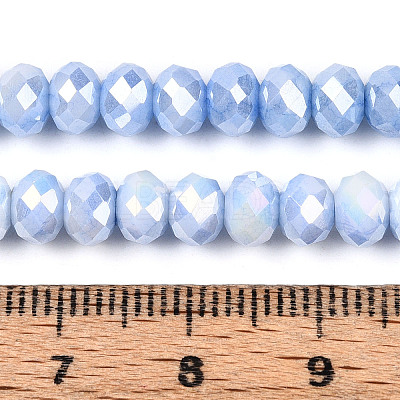 Anti-Tarnish Electroplate Rondelle Glass Beads Strands EGLA-T021-6mm-17-09-1