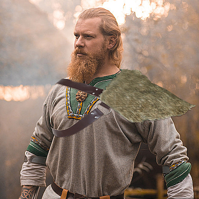 1Pc Medieval Faux Fur Single Shoulder Armor AJEW-CL0004-81-1