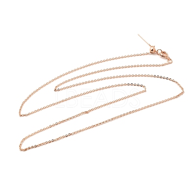 1mm Rack Plating Brass Cable Chain Adjustable Slider Necklaces for Women Men MAK-L044-04RG-1