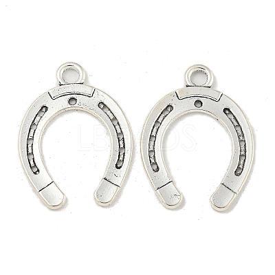 Tibetan Style Alloy Horseshoe Pendants TIBEP-23708-AS-RS-1
