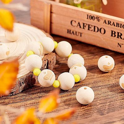 Unfinished Wood Beads WOOD-FH0001-03B-1