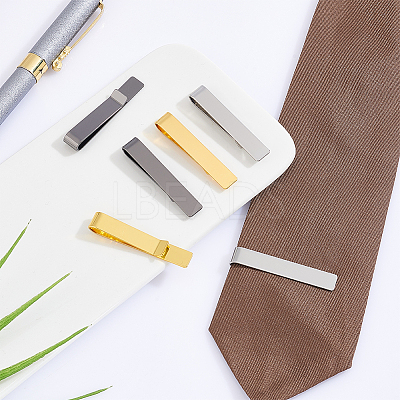 6Pcs 3 Colors 304 Stainless Steel Tie Clip STAS-UN0058-21-1