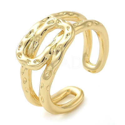 Brass Open Cuff Rings for Women RJEW-Z070-07G-01-1
