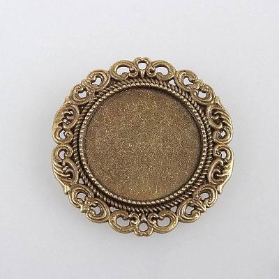 Vintage Alloy Brooch Cabochon Bezel Settings PALLOY-N0085-53AB-NF-1
