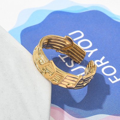 304 Stainless Steel Open Cuff Rings for Women LS-STAS-Z117-18G-1