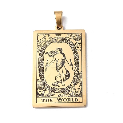 201 Stainless Steel Pendant STAS-B033-01G-21-1