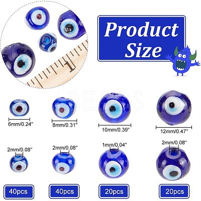 120Pcs 4 Style Handmade Lampwork Beads LAMP-NB0001-68-1