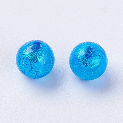 Handmade Silver Foil Lampwork Beads LAMP-J089-P09-1