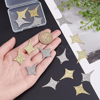 16Pcs 4 Style 304 Stainless Steel Pendants STAS-UN0038-32-1