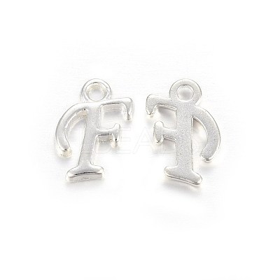Silver Color Plated Alloy Letter Pendants PALLOY-J718-01S-F-1