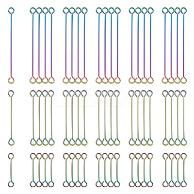 60Pcs 3 Style Ion Plating(IP) 304 Stainless Steel Eye Pins STAS-LS0001-62MC-1