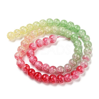 Spray Painted Crackle Glass Beads Strands DGLA-C002-8mm-06-1