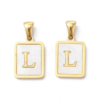Ion Plating(IP) 304 Stainless Steel Pave Shell Pendants STAS-G327-01G-L-1