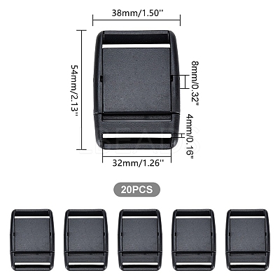 20Pcs Plastic Quick Contoured Side Release Buckle KY-NB0001-45-1