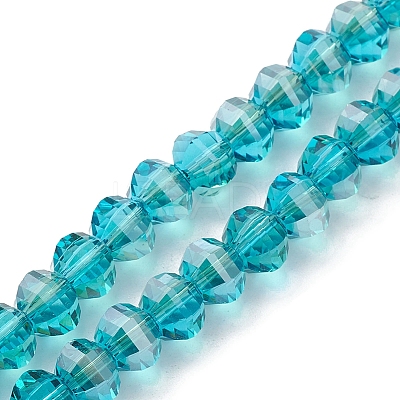 Electroplate Transparent Glass Beads Strands EGLA-K015-13D-1