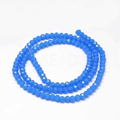 Faceted Rondelle Glass Beads Strands GLAA-I033-4mm-01-1