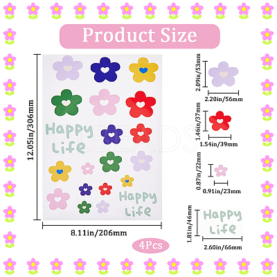 PVC Self Adhesive Flower Car Sticker DIY-WH0453-57D-1