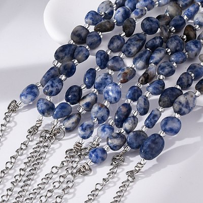 Natural Sodalite Beaded Bracelets for Women G-P563-07P-12-1