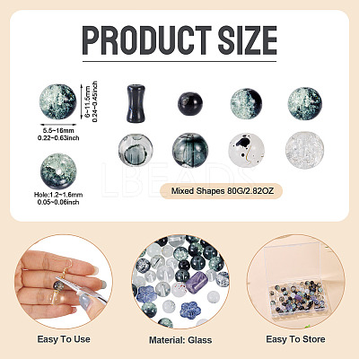 80G Transparent Glass Beads DGLA-TA0001-47J-1