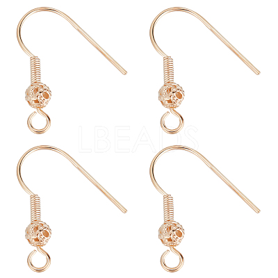 150Pcs Brass Round Beaded Earring Hooks KK-BBC0005-37-1