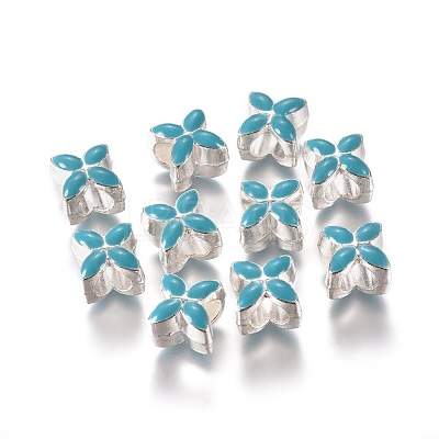 Alloy Enamel European Beads MPDL-R006-02-1