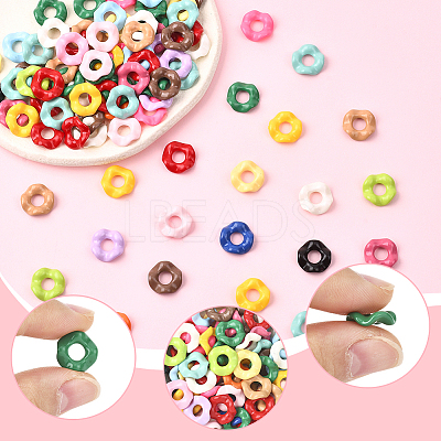 100Pcs Acrylic Twist Disc European Large Hole Beads MACR-SC0002-40-1