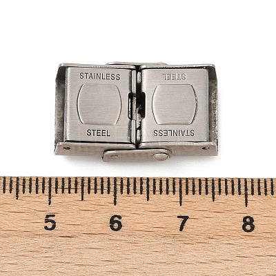 304 Stainless Steel Watch Band Clasps STAS-U055-01D-P-1