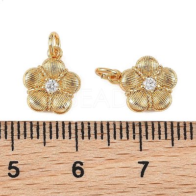 SHEGRACE Brass Micro Pave Clear Cubic Zirconia Charms XGRQ4N602-710G-1