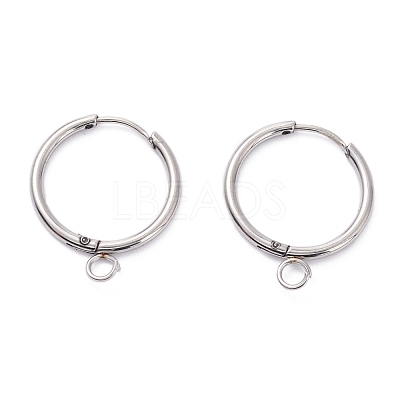Tarnish Resistant 201 Stainless Steel Huggie Hoop Earring Findings STAS-P283-01O-P-1