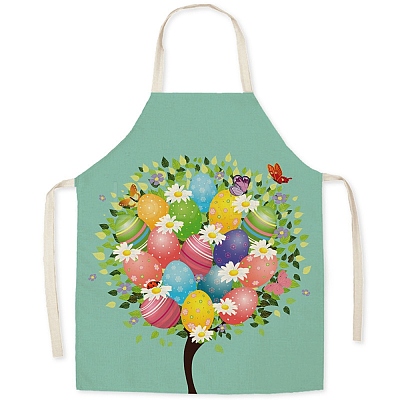 Cute Easter Egg Pattern Polyester Sleeveless Apron PW-WG98916-44-1