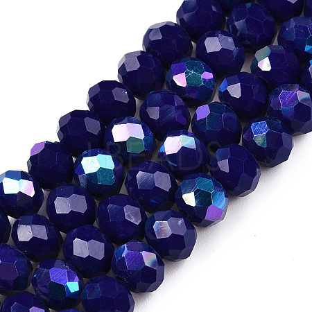 Electroplate Opaque Solid Color Glass Beads Strands LS-EGLA-A044-P6mm-L07-1