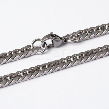 Tarnish Resistant 304 Stainless Steel Curb Chain Necklaces NJEW-I194-22-1