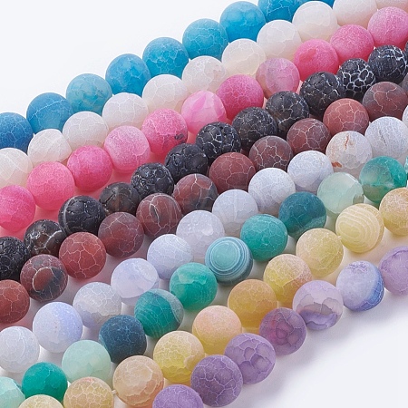 Natural Weathered Agate Beads Strands G-G589-10mm-M-1