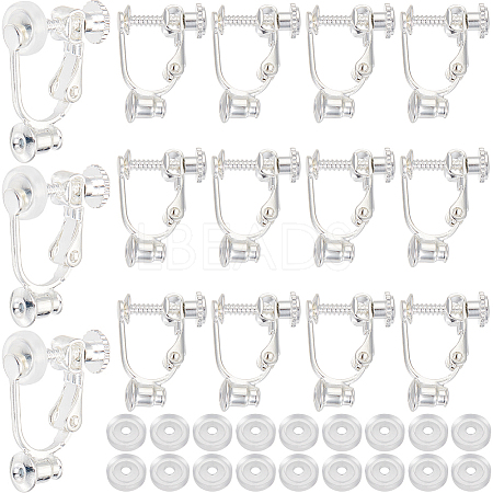 24Pcs Brass Screw On Clip-on Earring Findings KK-SP0001-20P-1