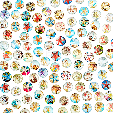 100Pcs Glass Cabochons GLAA-PH0001-16B-1