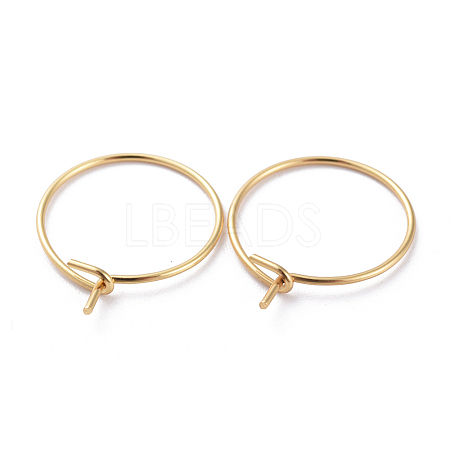 316 Surgical Stainless Steel Hoop Earrings Findings STAS-K146-039-15mm-G-1