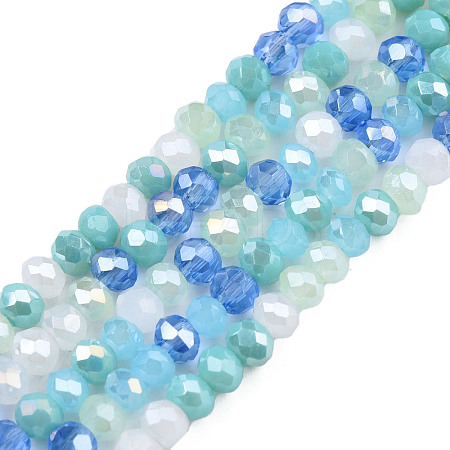 Electroplate Glass Beads Strands X-EGLA-T020-12F-1