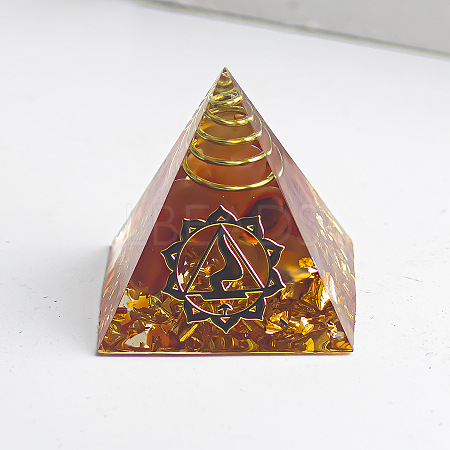Chakra Theme Orgonite Pyramid Resin Energy Generators WG78315-06-1
