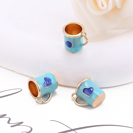 Alloy Enamel Mug Cup with Heart Miniature Ornaments LS-PW-WG9EB43-02-1