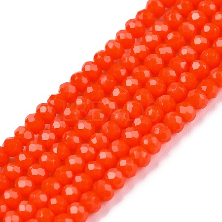 Opaque Solid Color Glass Beads Strands EGLA-T021-02H-1