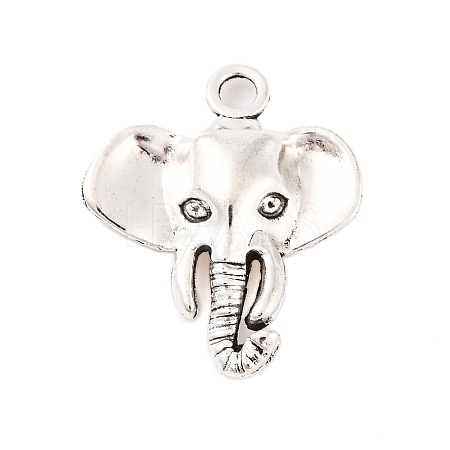 Tibetan Style Alloy Elephant Pendants TIBEP-1478-AS-LF-1