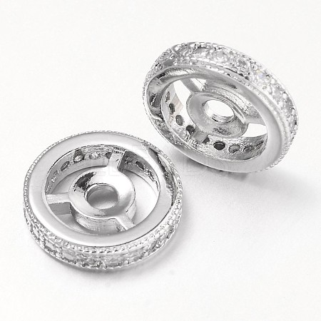 Steering Wheel Brass Micro Pave Cubic Zirconia Beads ZIRC-D044-P-1