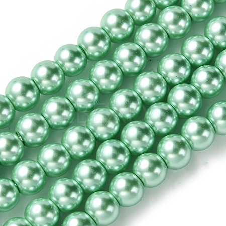 Eco-Friendly Dyed Glass Pearl Beads Strands HY-A008-6mm-RB108-1