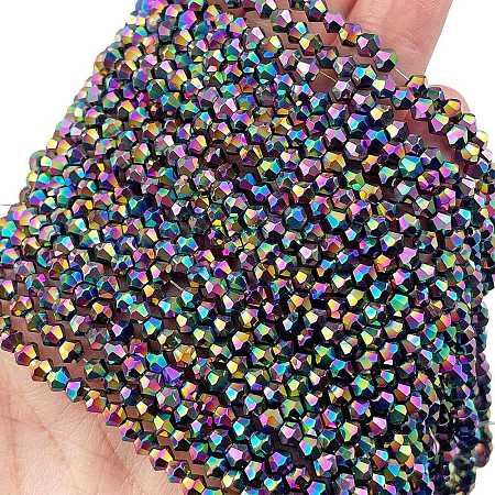 Transparent Electroplate Glass Beads Strands EGLA-A039-T3mm-UA02-1